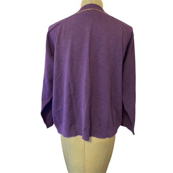 Judith Hart Collection Women's Large Purple Cardigan Jewel Collar Silk Blend - Picture 3 of 9